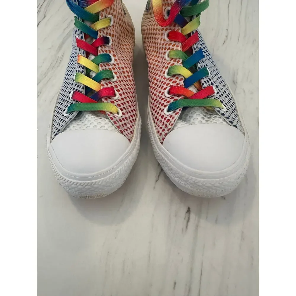 Converse Chuck Taylor All Star Pride Rainbow Mesh High Top 158404C Unisex 10.5
